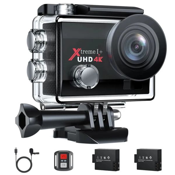 Kameras Go Pro Sport Action Camera 4K 30fps 20 MP Digital Camcorder 170 ° Weitwinkel IP66 EIS mit externer Mikrofonfernbedienung