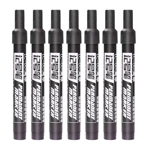 10pcs Marcando caneta preta de tinta oleosa permanente de alta capacidade pode adicionar tinta à prova d'água de secagem rápida de cabeça grossa vermelha azul