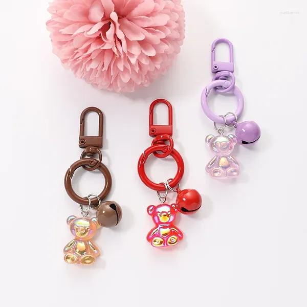 Schlüsselanhänger Schlüsselbund lila Bär Freundschaft Geschenk Kawaii Airpods Schlüsselkettenzubehör Pink/Blau/Lila/transparent