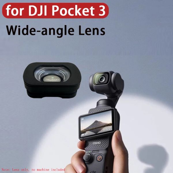 Accessori Lente angolare largo per DJI Pocket 3 Filtro lente fotocamera 112 gradi 0,72x magiale per dji Osmo Pocket 3 Accessori gimbali portatile