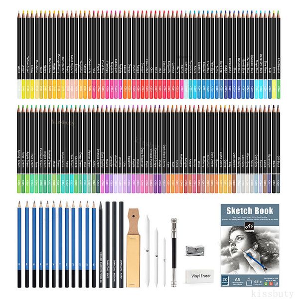 Greatest Gift Color Bleistift Sketch Stifte für Zeichnen von Kunstwerkzeugkit Graphitstreifen Holzkohlemalereistifte Papierstifte