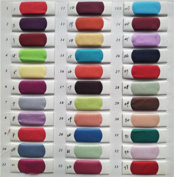 Tutti i campioni di colore con materiale diverso in chiffon in chiffon taffeta in raso organo maestidos ha su misura DE NOVA1114370707042587