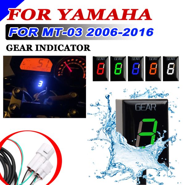 Para Yamaha MT-03 MT03 2006 2007-2014 2015 2016 MT 03 Acessórios especiais de motocicletas Indicador de exibição LED 1-6 Medidor de velocidade de engrenagem