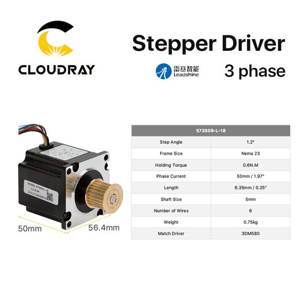 Leadshine 3 Phase NEMA 23 Stepper Motor 0,6-1,5 N.M. Machmaschinenmotor für CNC-Gravurfräsen 3D-Druckmaschine 3D-Druckmaschine