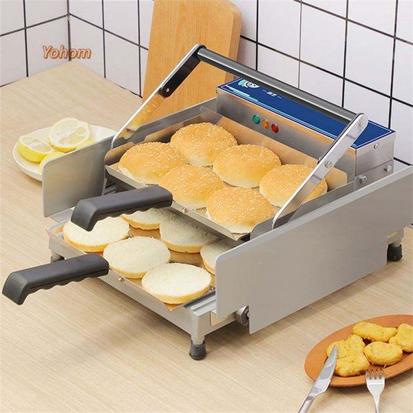 Автоматическое гамбургерское поджарие для машины для зуммера тостер гамбургер хлеб бургер булочка плоская машина