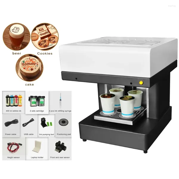 Kahve Macaroon Şekerler Yazıcı 4 Sub Cappuccino Bisküvi için Özel Yemek Baskı Makinesi