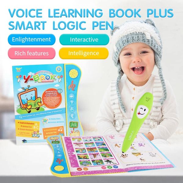 Akıllı Talking Pen Erken Okul Öncesi Oyuncak, Akıllı Mantık Ses Kitapları ile İngilizce Arapça İki Dilli Eğitim Sesli Öğrenme Kitabı