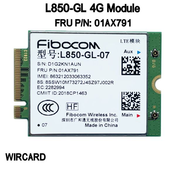 MODEMS WIRCARD L850GL FRU 01AX791 4G CARD PER TOWPAD X1 Carbon 6 ° GEN X280 T480 T580 X1 YOGA 3G X380 L480 L580 P52 Laptop