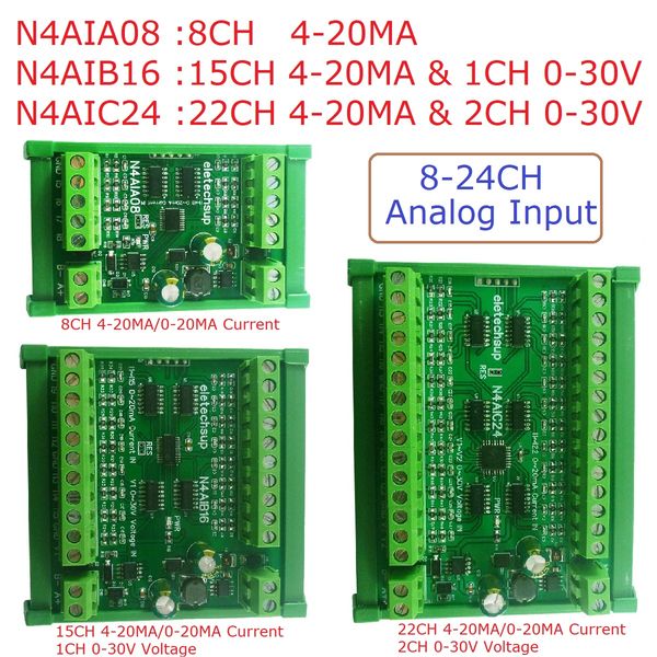22CH 4-20MA ток 2CH 0-30 В Вход напряжения RS485 Module 24CH 12-битная плата ADC Collector Modbus RTU PLC IO
