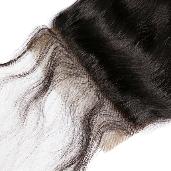 Rosabeabeauty peruaner jungfräuliche Körperwelle Spitzenverschluss 5x5 transparentes menschliches Haar gebleichte Knoten mittelfreier Teil Top -Verschluss