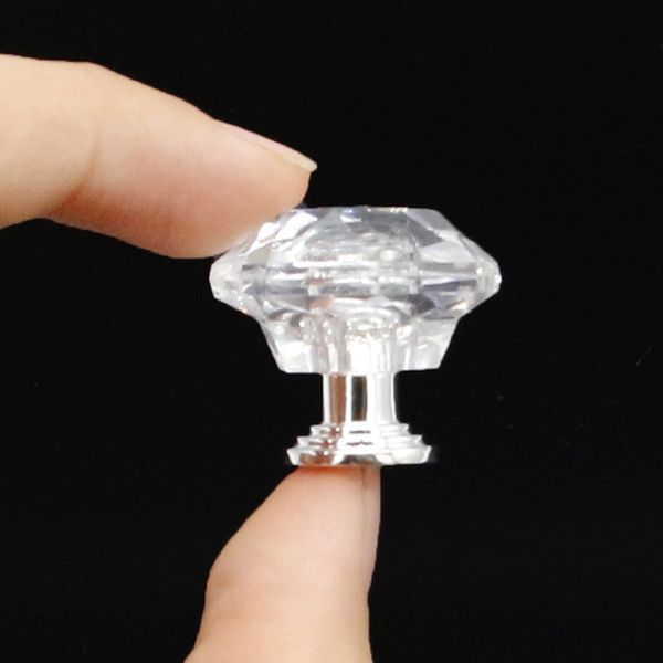 Gaveta de armário de vidro de cristal puxa a forma de diamante armário de cozinha de armário de guarda