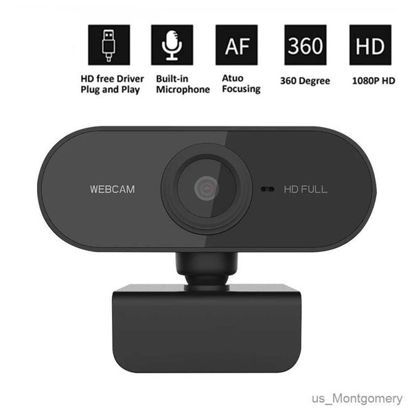 Webcams telecamera Web con microfono che incontra la telecamera Web AutoFocus a 360 gradi Drive Free per laptop YouTube per computer desktop