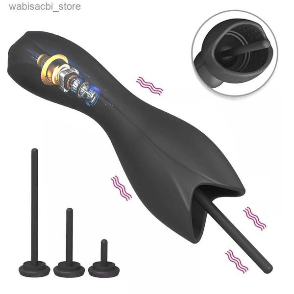 Altri oggetti di bellezza della salute maschio Penis vibratore Glande Massager Uretra Plug Horse Eye Eye Eye Sil SM Toys Adult Toys for Men Masturbation Cup L49