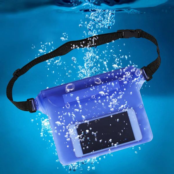 9 Renk Üç katmanlı su geçirmez yarım şeffaf bel korpuz toz kum yağmur damlaları yüzme plajı kayak spor telefon kamera paketi