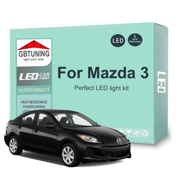 11PCS Car Kit de lâmpada interior de lâmpada para Mazda 3 BL Mazda3 2010 2012 2012 2013 Leitura de veículo Lâmpada de tronco Indoor Cancus