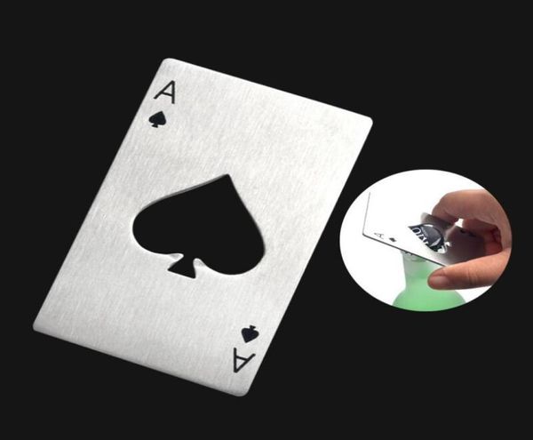 Neue stilvolle schwarze Bierflasche Opener Poker -Spielkarte Ace of Spades Bar Tool Soda Cap Opener Geschenkküche Gadgets Tools LX58049460075