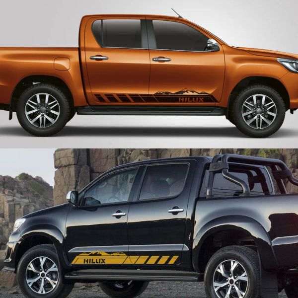 Adesivo de listras laterais da porta de pick -up para Toyota Hilux Vigo Revo Graphics Graphics Mountain Decors Decals de carro Acessórios automáticos