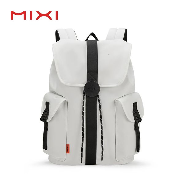 Mixi 16 Backpack Laptop Women Men Waterproof Casual Weekender Borse da viaggio Weekender Studenti College Stucks White 240328