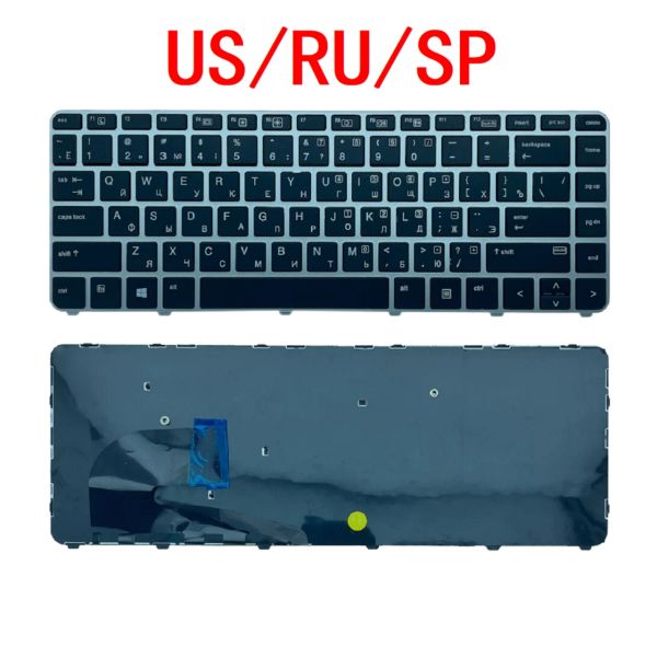 Keyboards Neue US Russische spanische Laptop -Hintergrundleuchttastatur für HP Elitebook 840 G3 745 G3 745 G4 840 G4 848 G3 Notebook -PC -Austausch