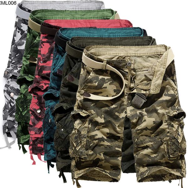 Camuflagem de camuflagem por atacado shorts 2020 Novo exército masculino calça solta Men trabalho casual Plus Size sem cinto