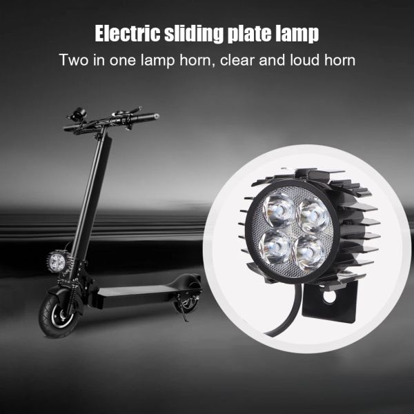 4 LED Electric Falt Bike Frontlicht Aluminiumlegierung 12W Ebike Horn Scheinwerfer Elektrisches Roller -LED -Licht