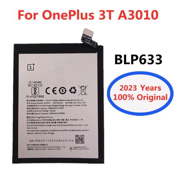 2023 Batteria di alta qualità BLP633 per OnePlus 3T A3010 3400MAH Sostituzione originale Smart Mobile Phone con strumenti