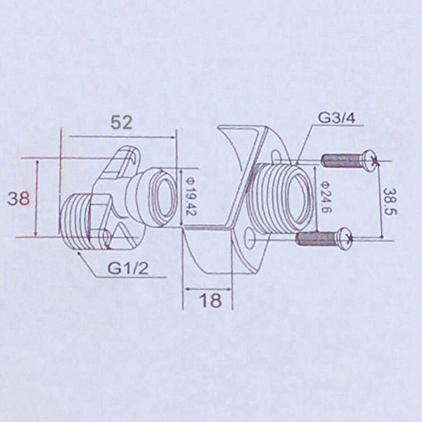 2x Einstellen des Winkels der Einlassrohrkupferduschkopf abgewinkelte gebogene Fußzentrierscheibe Ecke Wasserhahn Accessor B Promotion