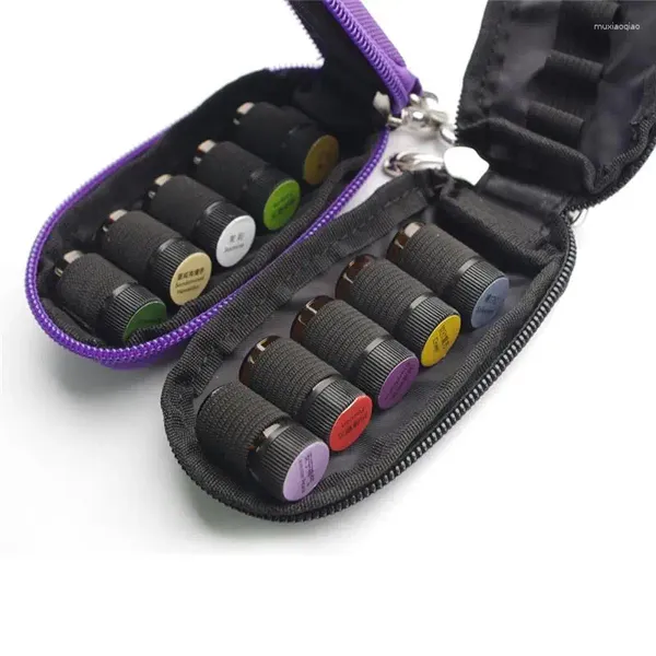 Sacos de armazenamento 10 garrafas estojos essenciais de óleo essencial para 1 ml de 2 ml de rolos Óleos Bolsa Travel Transporting Organizer