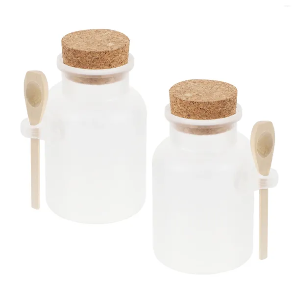 Garrafas de armazenamento Banho garrafa de sal de salão reciclável para recipiente cosméticos máscara separada em pó de vidro de vidro com tampa