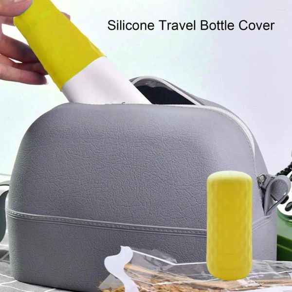 Garrafas de armazenamento reutilizável tampa de silicone à prova de vazamentos de higienes itens essenciais de garrafas para mulheres bagagem