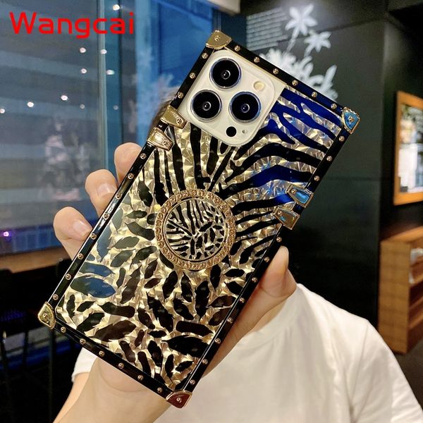 Caso de penas de leopardo de ouro de luxo para Xiaomi 12 Ultr 11t 10t Pro 11 Lite Poco F3 Glitter Ring Suports Stand Tampa