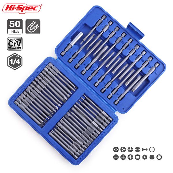 Hi-Spec 1/4 Potenza per trapano magnetico Porta per trapano mini Cacciavite elettrico Mini Crofezzo di cavalcavia CRV CRV Extra Long Bit set con impugnatura