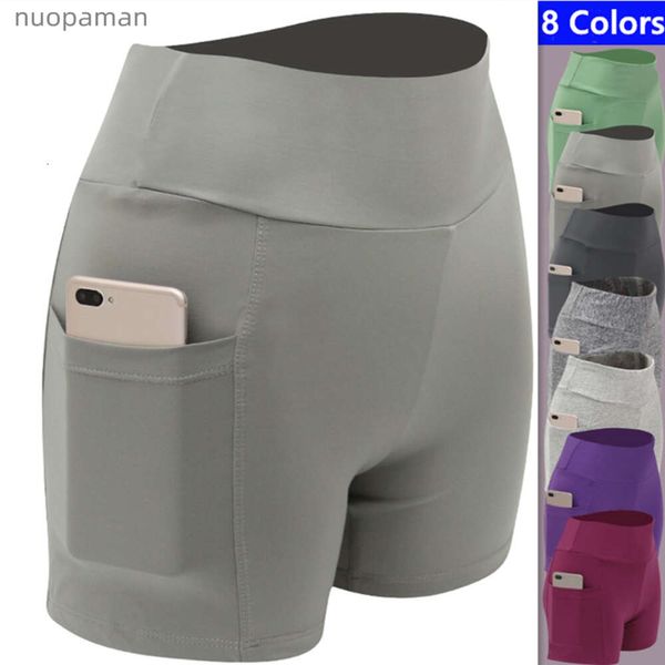 Lu Allinea Shorts pantaloni da ginnastica da yoga da yoga sport corti a secco rapido in bicicletta push-up mutandine di sicurezza con tasche laterali wo