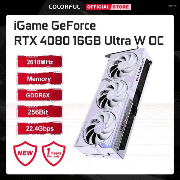 Cartões gráficos cartões coloridos geforce rtx 4080 Ultra W oc 16gb gddr6x 256bit 2610MHz NVIDIA GPU videogame