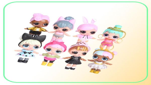 8pcslot 9cm LOL Doll American PVC Kawaii Toys Anime Figuras de Ação Realista Reborn Dolls para meninas Aniversário de aniversário G2769985