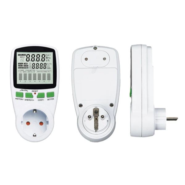 Elektrizitätsstrommesser Wattmeter LCD Energy Messrocksee Elektrische Tester FR US UK AU BR MESSUNG OUTLETSCHAFTSCHAFTSAKTIONEN