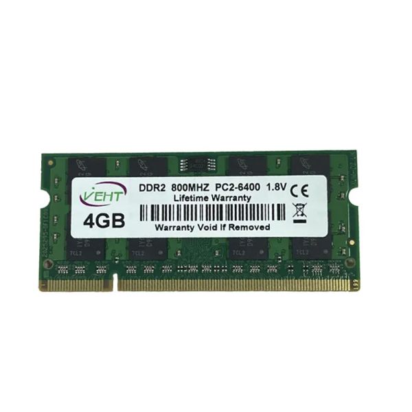RAMS DDR2 4GB 800 МГц, ноутбук Sodimm Memory PC26400 1,8V Высокая совместимость 16 чипсов ноутбук для ноутбука зеленый
