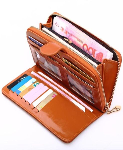 Portafogli 11 colori 2021 Ladie in pelle di moda Portafoglio Solid Vintage Long Women Borses Big Ahabilite Telefono Money Bag Card Hold6791676