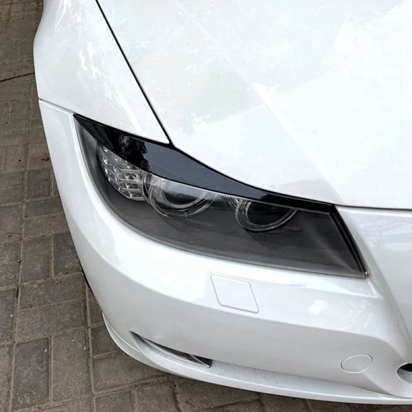 Faróis de carro sobrancelhas as pálpebras cobrem adesivos de luz da cabeça dos cílios para BMW 3 Série E90 E91 320I 330I 05-12