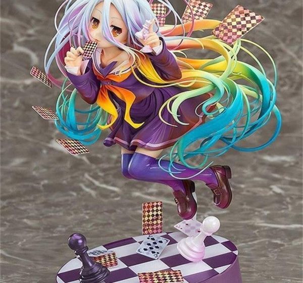 Figure anime 20 cm No Game No Life Game Life White 3 Generation Poker 18 Scala in PVC Figurine da collezione Figurine Modello di giocattolo Gift T23319657