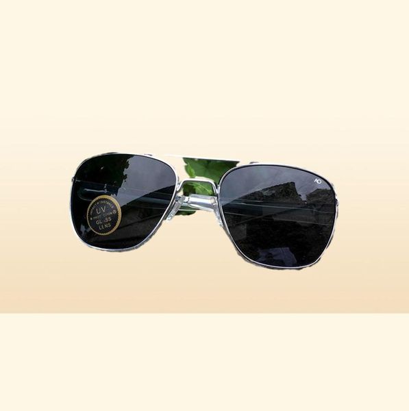 Óculos de sol ópticos americanos homens piloto de aviação de aviação Sunglasses