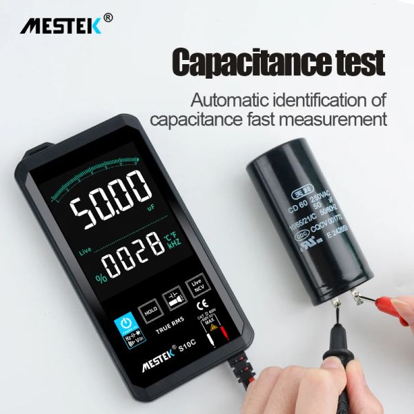 Mestek Digital Multimeter 6000 Counts Smart AC DC Transistor Concacitor NCV Testers Meter True RMS Sens Screen Multieteret