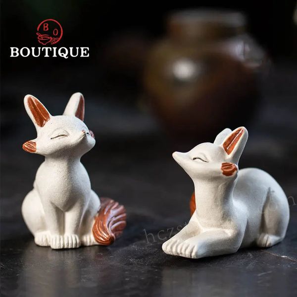 O minério de minério Yixing Purple Sands Tea Pet Pet Handmade Jade de Jade Lama Faça a Feliz da Fox pode melhorar a coleção de reprodução de criatividade 240411