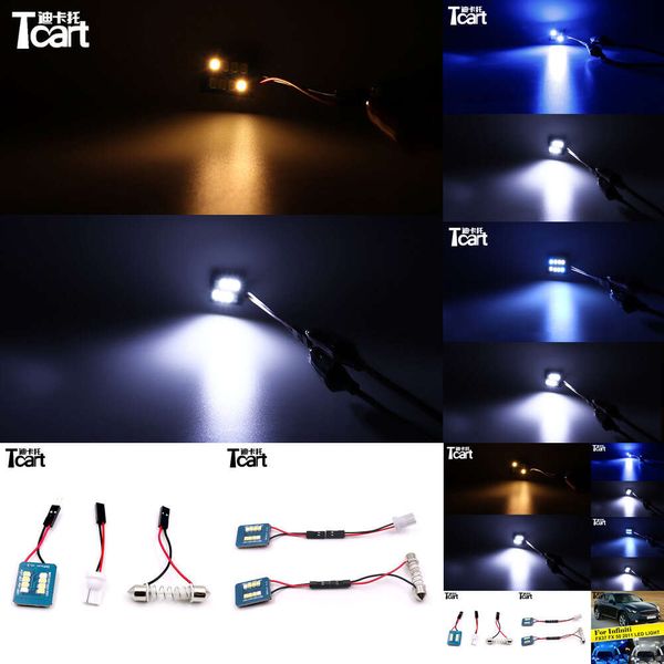 Tcart Reading Interni per Infiniti FX37 FX 50 2011 Luci a led Luci da guanto Luce gradualmente bianca di blu