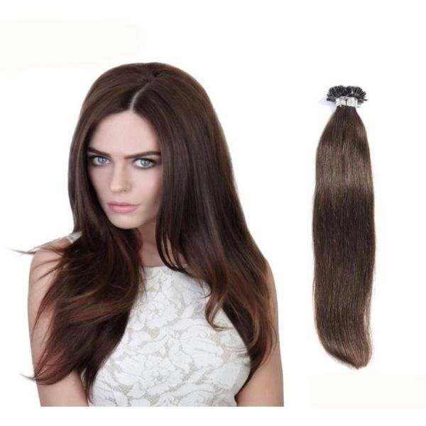 Estensioni di capelli pre-legdate 05Gstrand Nail u punta di cheratina prebondata GLUE UMANA Naturale 100 fili 16inch26inch Real Extensions9693203 d Otpfo