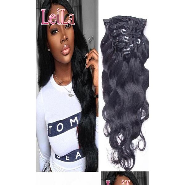 Extensões de corte/on/on/On Hair FL Head in Human Natural Black 100140 g Extensões de ondas corporais peruanas5259155 Drop Delivery Products OTSGP