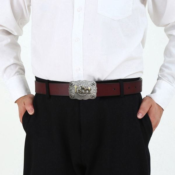 Fibbia per cintura da cowboy che prega per gli uomini Priest occidentale Missionario maschio jeans Accessori enormi fibbie in lega dropshipping