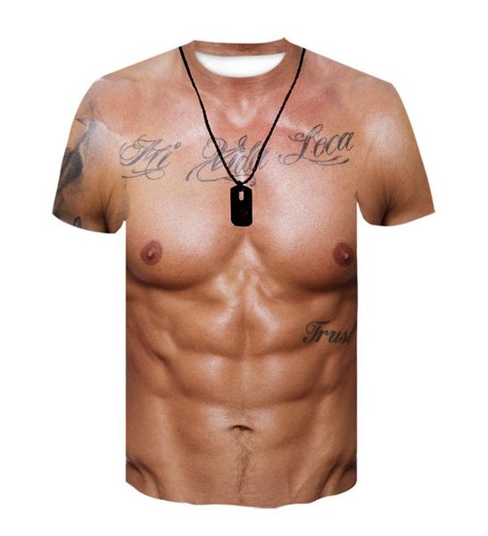 Magliette men039s men39s 3d cool muscle Abs ticlette divertenti sciolte e dimensioni in forma slim fit sport tops 6xlmen039s4741507