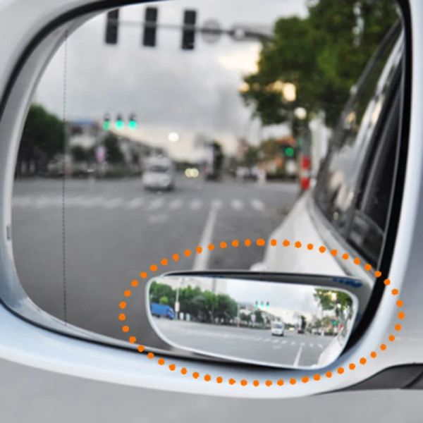 2 PCs Neue Long Mirrors Autoweitwinkeler Blindfleckspiegel 360 Grad Hilfspiegelzubehör einstellen