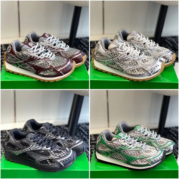 Sıradan Ayakkabı Yörünge Sneaker Tasarımcı Erkekler Kadın Dinlence Runner Spor Sneaker Moda Gümüş Yeşil Mesh Kumaş Platform Kauçuk Açık Baba Ayakkabı Lüks Vintage Eğitmenler